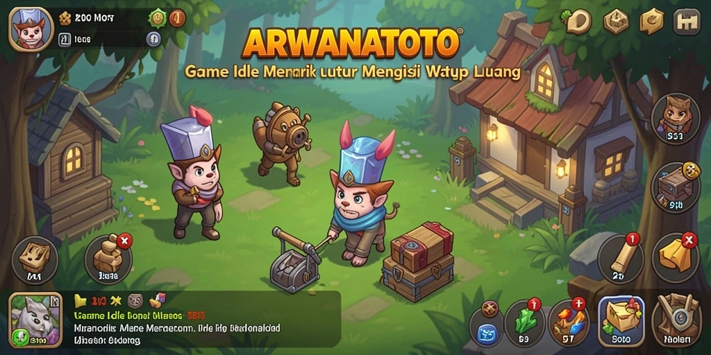 Tampilan gameplay ARWANATOTO yang menarik dengan karakter lucu.