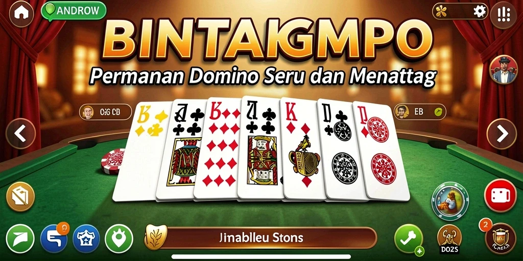 Tampilan gameplay seru BINTANGMPO di dalam aplikasi Domino.