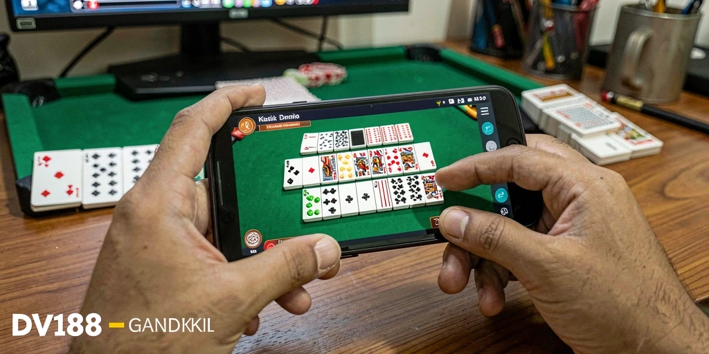 Tampilan dinamis dalam permainan Domino DV188 yang seru.