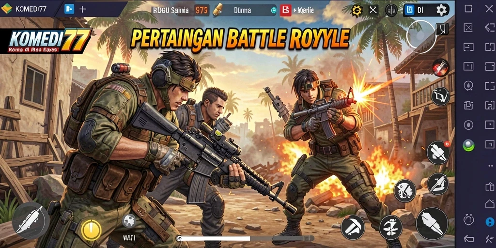 Gameplay seru di KOMEDI77 dengan karakter lucu dan pertarungan epik.