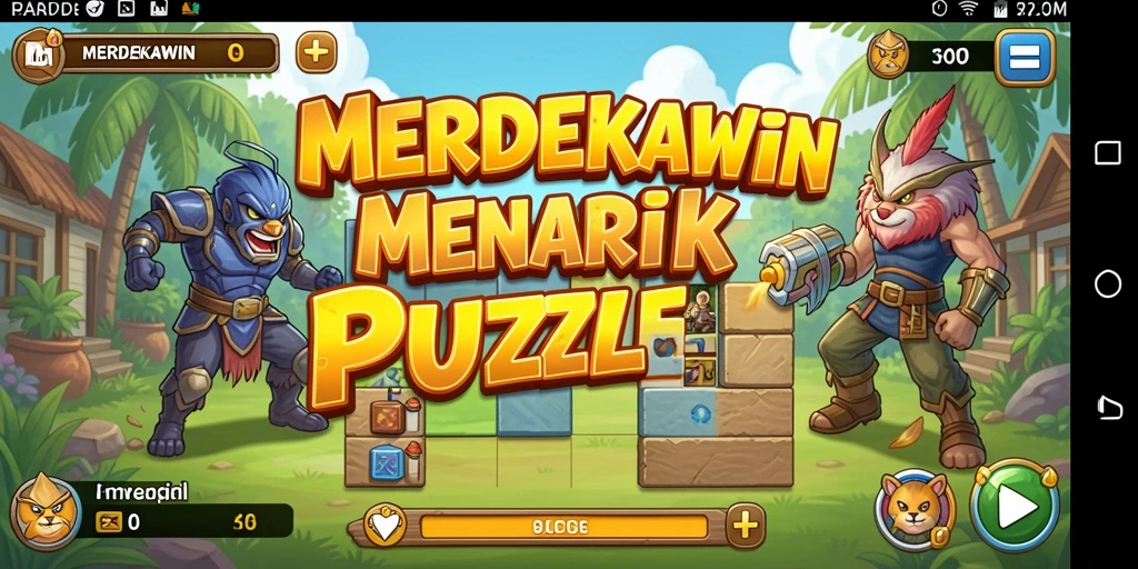 Screenshot gameplay dari MERDEKAWIN yang menampilkan tantangan puzzle yang menarik.