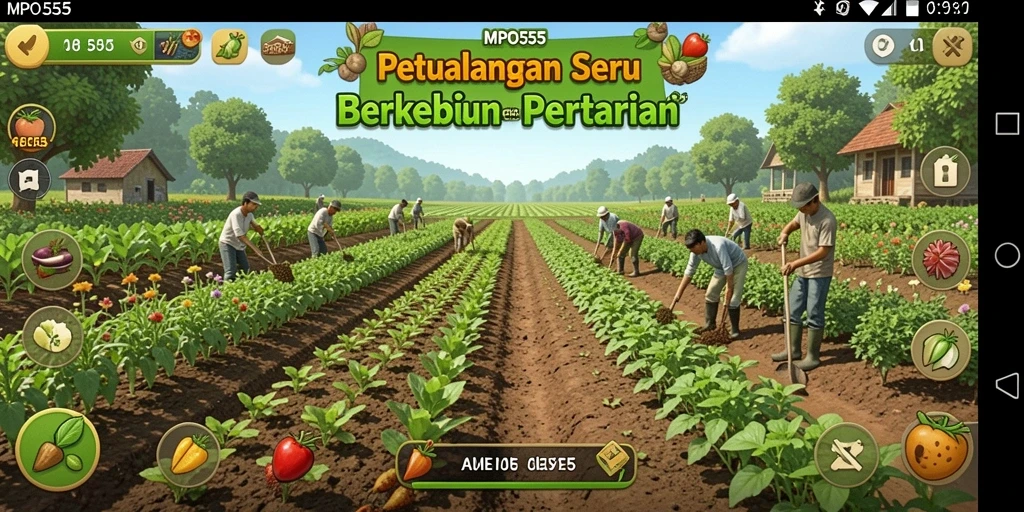 Gameplay seru dalam MPO555 dengan aktivitas berkebun yang menyenangkan.