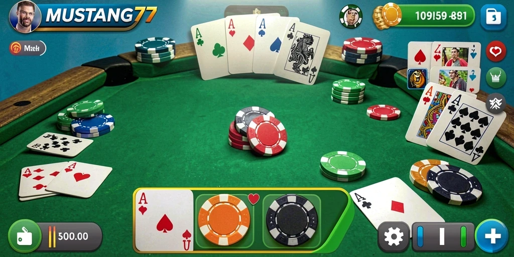 Tampilan gameplay seru di <strong>MUSTANG77</strong> dengan antarmuka yang menarik.