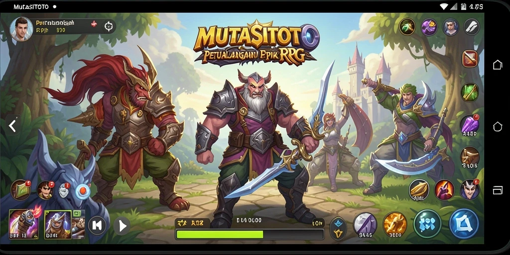 Screenshot gameplay MUTASITOTO menampilkan suasana pertarungan yang mendebarkan dan karakter yang dinamis.