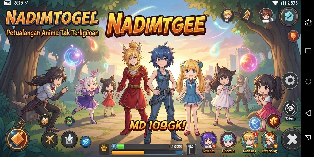 Tangkapan layar menampilkan gameplay seru dan karakter Anime yang menarik.