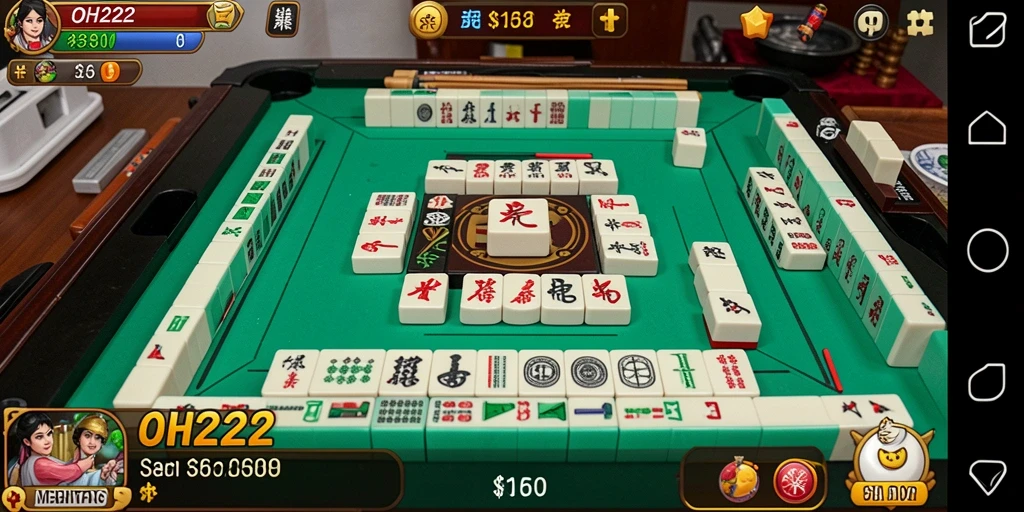 Screenshot memperlihatkan aksi seru permainan Mahjong di OH222.