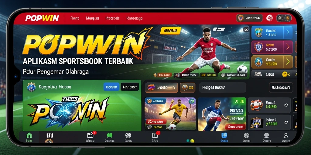 Tampilan layar utama POPWIN dengan fitur taruhan olahraga yang menarik.