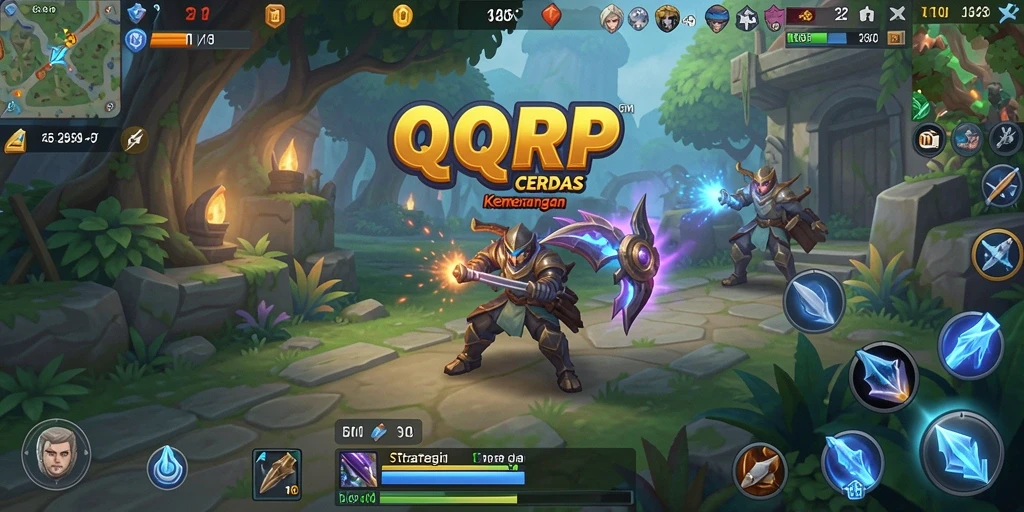 Screenshot gameplay QQRP menunjukkan aksi strategi yang mendebarkan.
