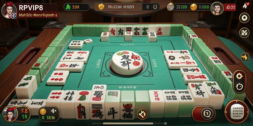Gameplay RPVIP8 yang menampilkan aksi mencocokkan ubin Mahjong.