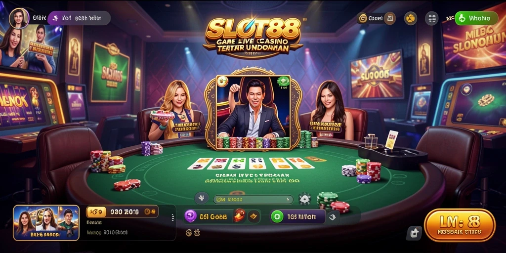 Tampilan gameplay menarik dari SLOT88 dengan dealer langsung.