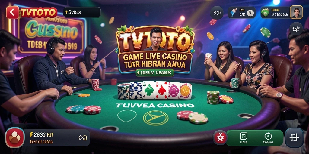 Tampilan gameplay utama TVTOTO yang menarik dalam sesi Live Casino.